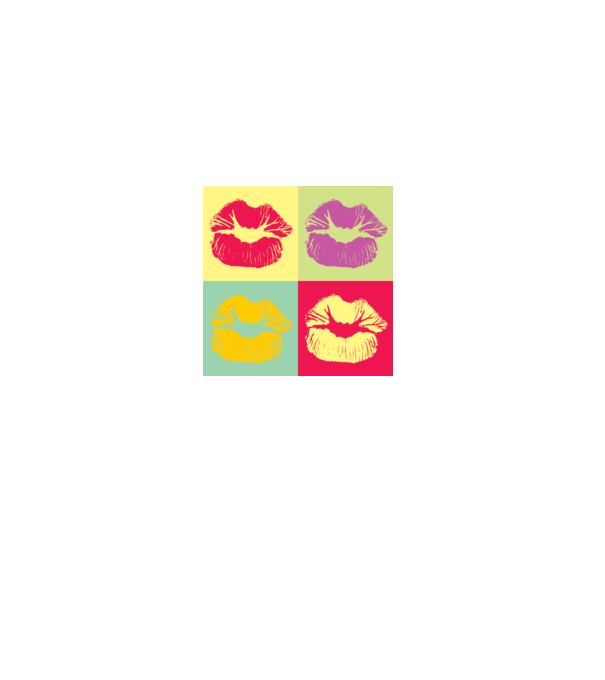 Pop Art Kiss model gri pe tricou