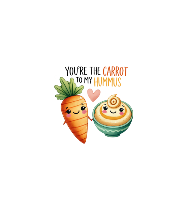Carrot to my Hummus model alb pe tricou