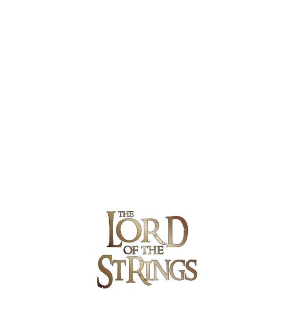 Lord of the Strings model alb pe tricou