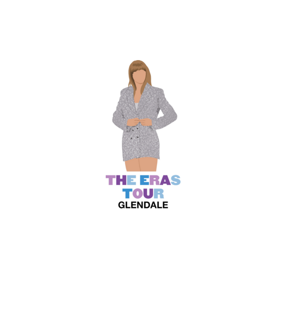 Taylor Swift The Eras Tour Glendale 2 model alb pe tricou