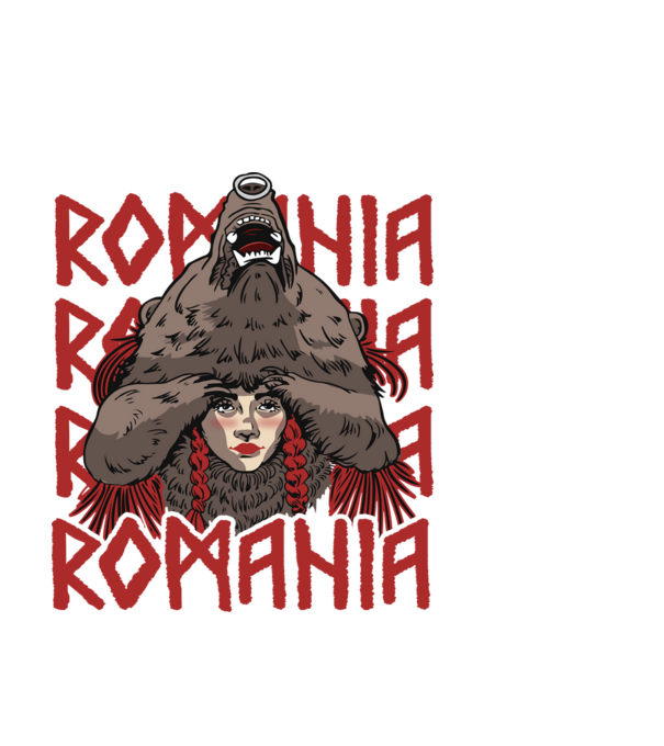 Dansul Ursului romania model negru pe tricou
