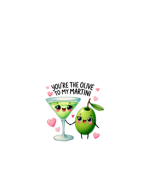 Olive to my Martini model alb pe tricou