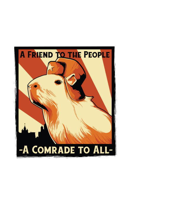 Soviet Capybara model albastru deschis pe tricou