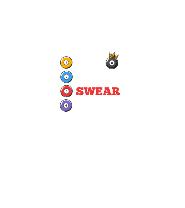 Aim swear shoot repeat - biliard v2 model negru pe tricou