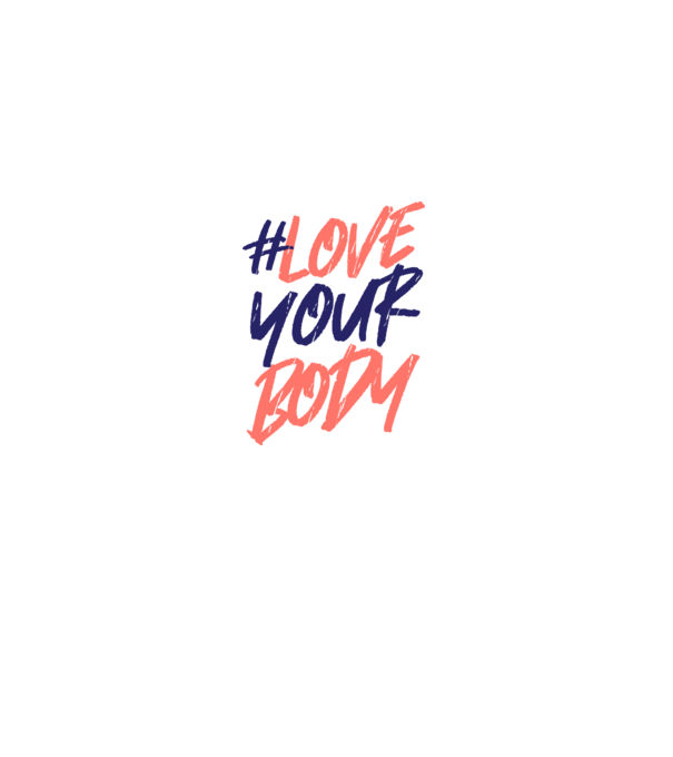 #loveyourbody model alb pe tricou