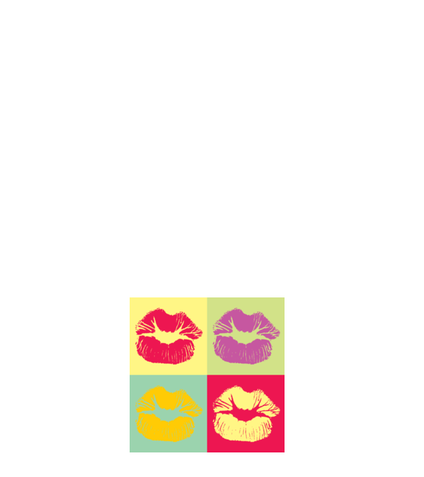 Pop Art Kiss model negru pe tricou
