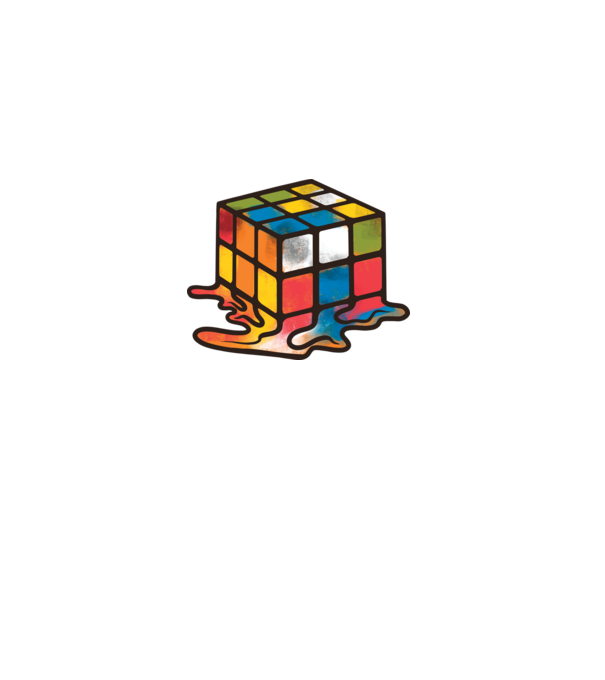 Melted Rubik model negru pe tricou