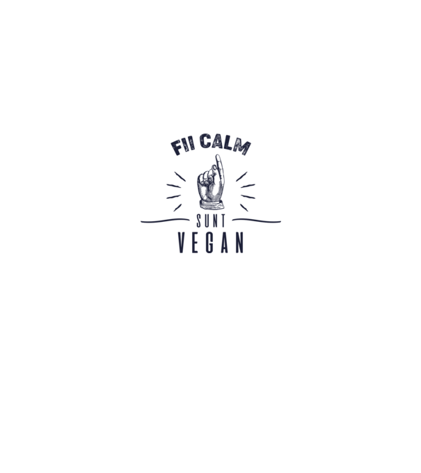 fii calm, sunt VEGAN model alb pe tricou