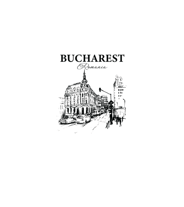 România Bucharest vintage model alb pe tricou