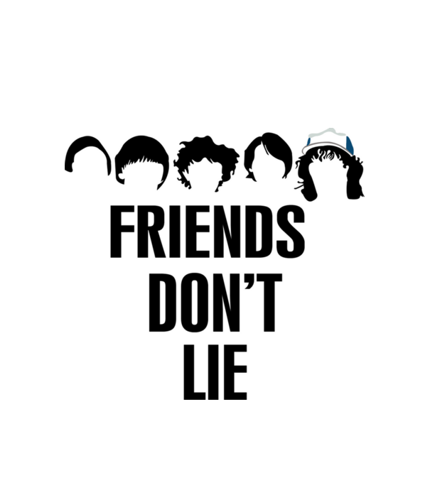 friends dont lie stranger things model alb pe tricou