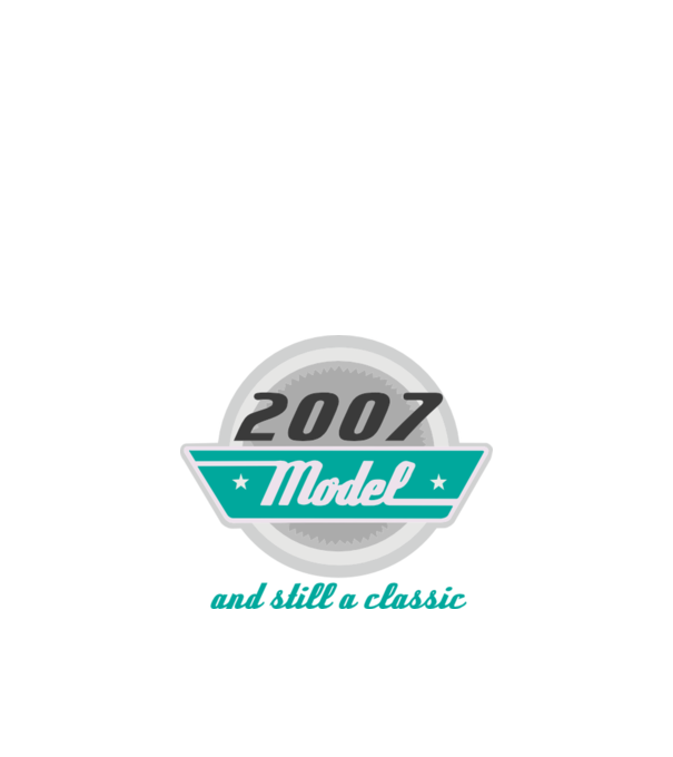 Model and still a classic - 2007 model alb pe tricou