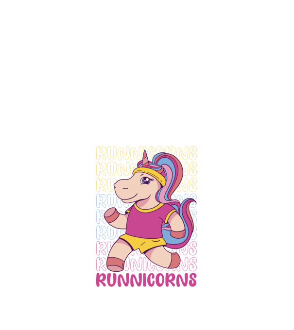 Runnicorns model negru pe tricou