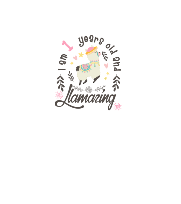 Birthday Llamazing 1 years old model alb pe tricou