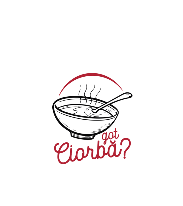 România Got ciorbă model alb pe tricou