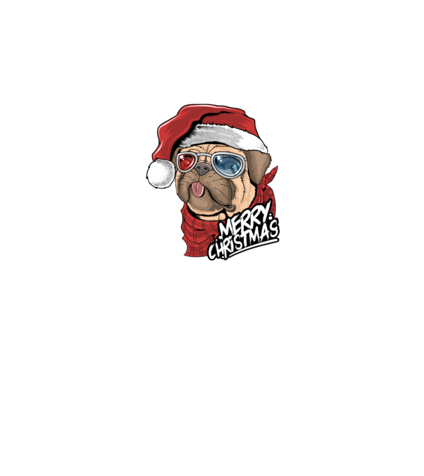 Merry Christmas Mopsz model negru pe tricou