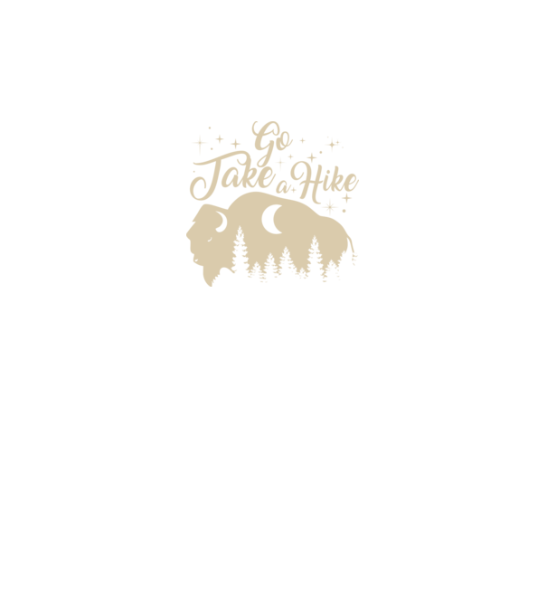 Go take a hike buffalo model gri pe tricou