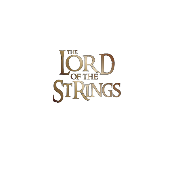 Lord of the Strings model negru pe tricou