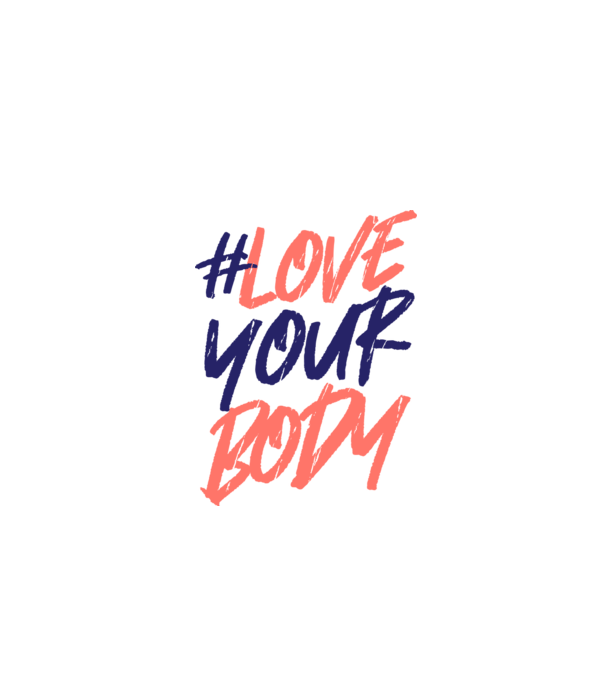 #loveyourbody model alb pe tricou