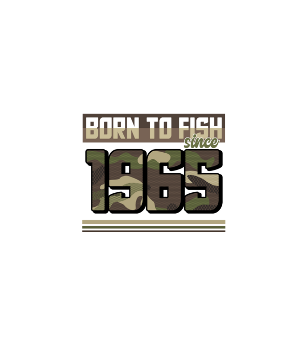Born to fish since 1965 model negru pe tricou