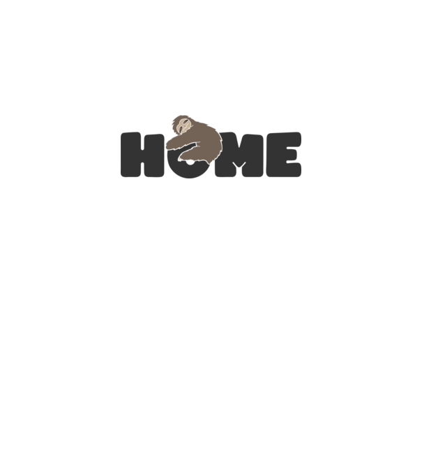 Home Sloth model alb pe tricou