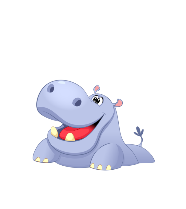 Cute Hippo model negru pe tricou