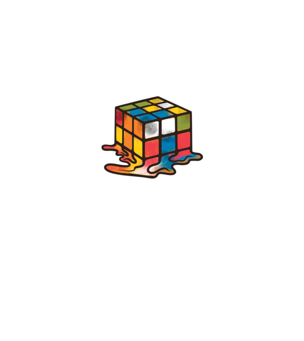 Melted Rubik model negru pe tricou