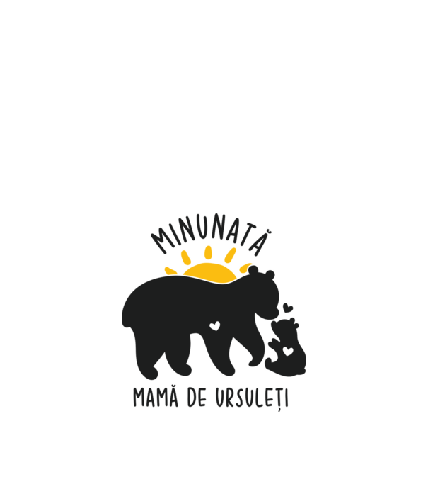 Minunată mamă de ursuleți model alb pe tricou