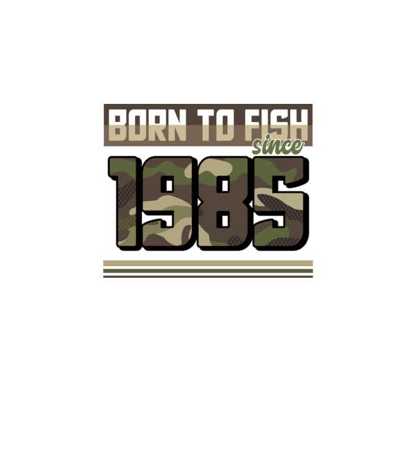Born to fish since 1985 model negru pe tricou