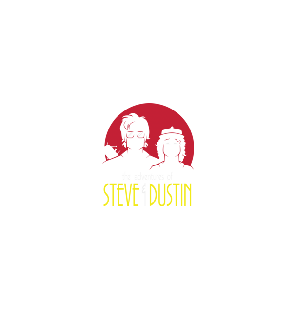 steve and dustin model negru pe tricou