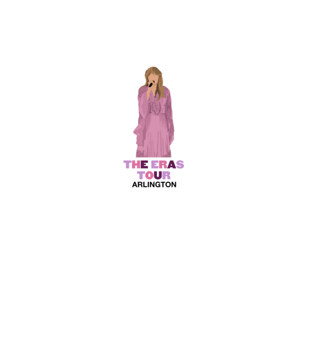 Taylor Swift The Eras Tour Arlington 3 model alb pe tricou