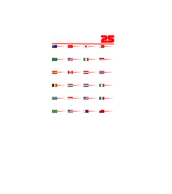F1 calendar 2025 negru model negru pe tricou