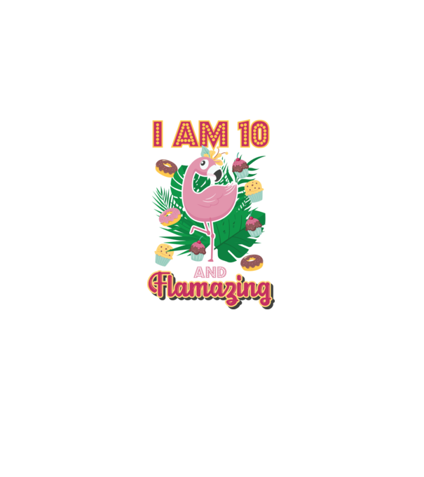 FLAMAZING Birthday 10 Years old model alb pe tricou