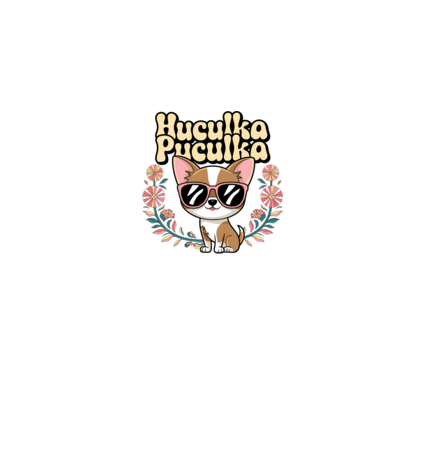 Huculka Puculka câine 1 model alb pe tricou