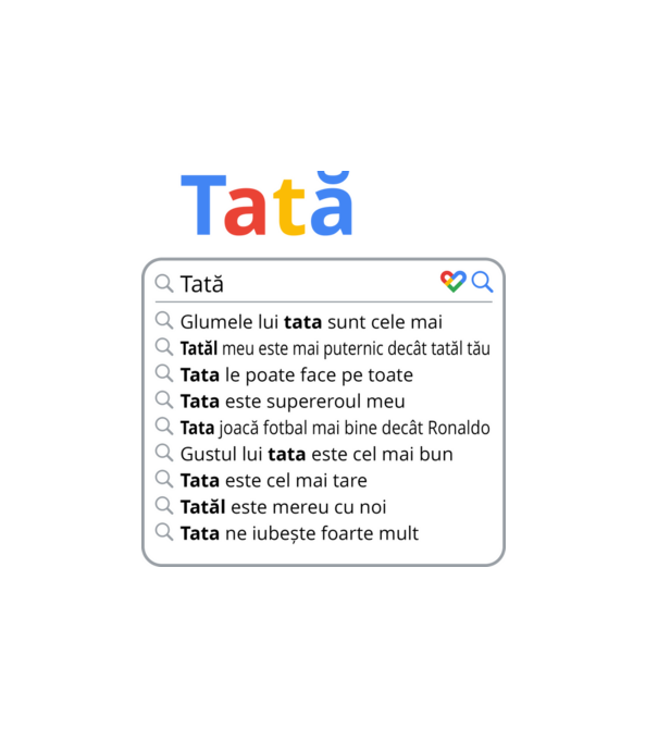 căutare Google Tată model alb pe tricou