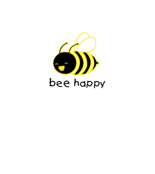 bee happy model gri pe tricou