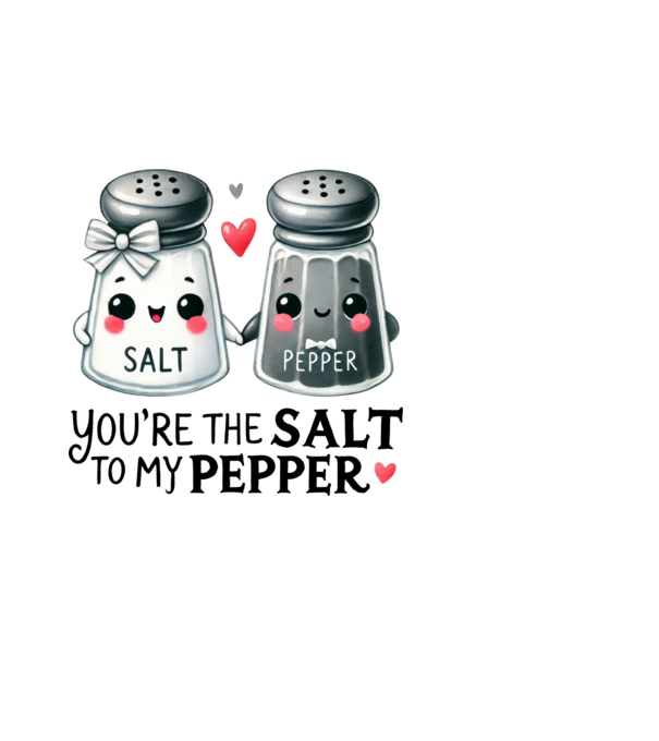 Salt to my Pepper model negru pe tricou