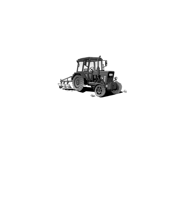 TRACTOR model alb pe tricou