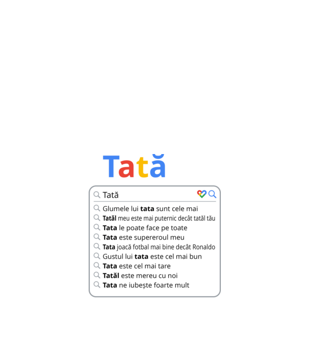 căutare Google Tată model negru pe tricou