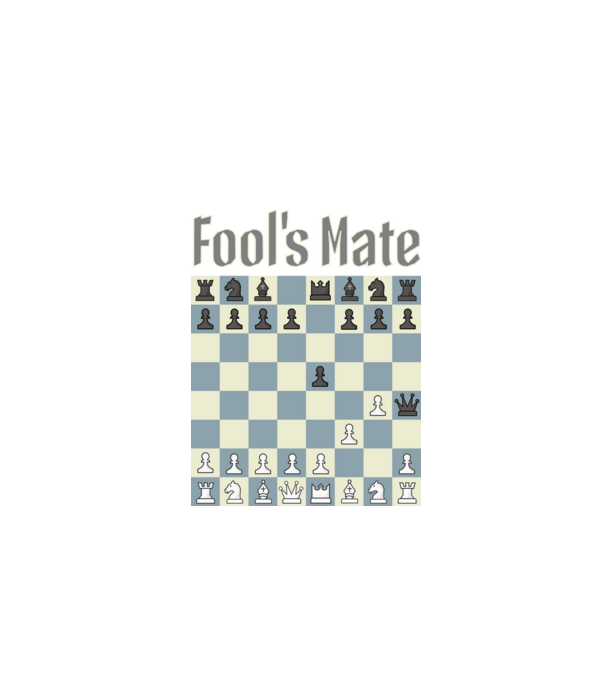 fool's mate model negru pe tricou