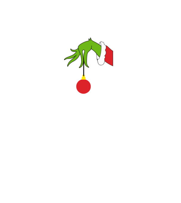 Grinch hand model alb pe tricou