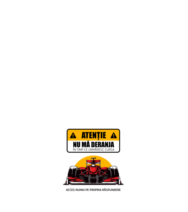Atenție model negru pe tricou