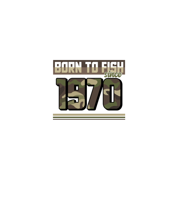 Born to fish since 1970 model negru pe tricou
