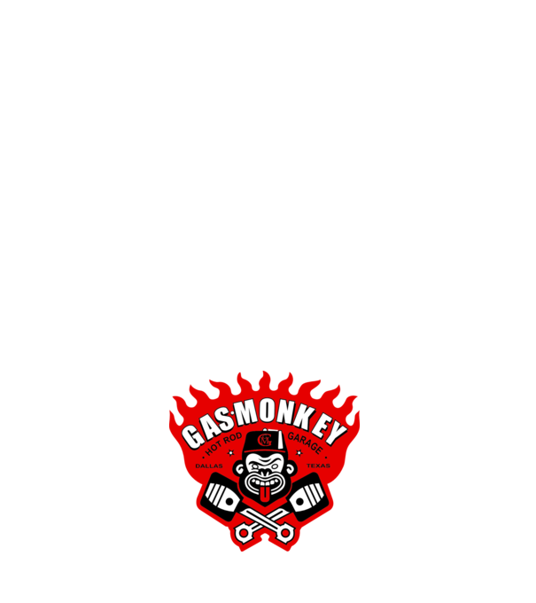 Gas Monkey model alb pe tricou
