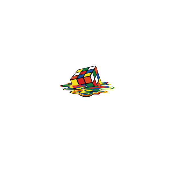 Melting Rubik model negru pe tricou