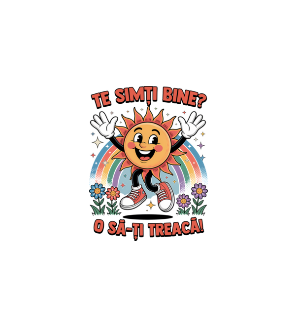Te simți bine? model alb pe tricou