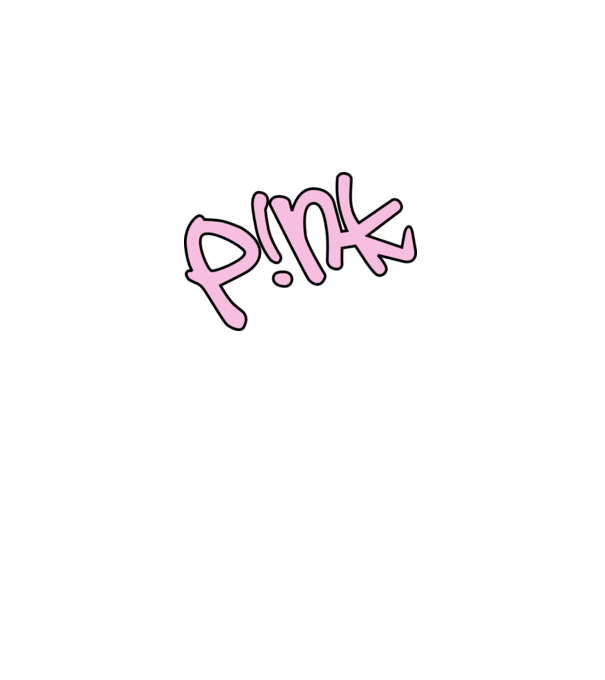 PINK model alb pe tricou