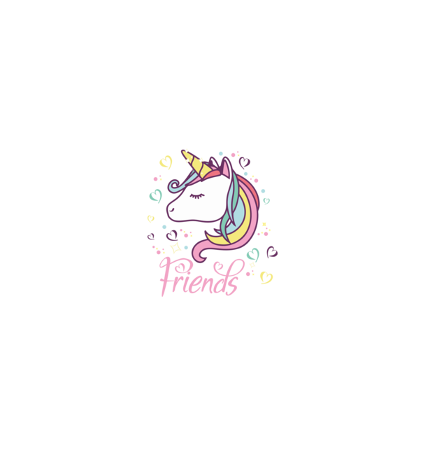 Unicorn Friend model negru pe tricou