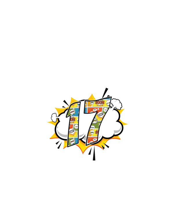 Birthday Comic Number 17 model albastru închis pe tricou