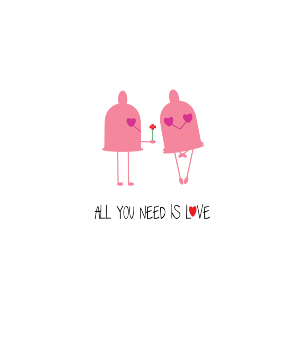 All you need is love model alb pe tricou