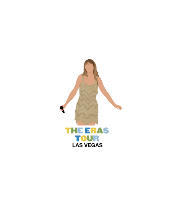 Taylor Swift The Eras Tour Las Vegas model alb pe tricou
